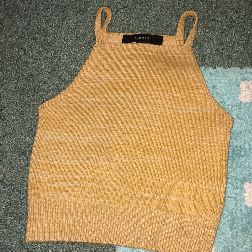 Yellow Halter Crop Top